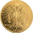 Złote Austriackie 100 Koron (30,49 g) – Franciszek Józef I