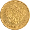 Złote Rosyjskie 5 Rubli – Mikołaj II – 3,87 g złota-1898