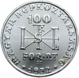 Węgry - 100 Forintów 1972 BP - Stefan I Węgierski - Srebro - STAN !