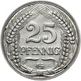 Niemcy - Cesarstwo - 25 Pfennig 1909 G - Nikiel - STAN !