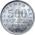 Niemcy - 500 Marek 1923 G - UNC - MENNICZA Z ROLKI