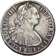 Boliwia - Hiszpańska kolonia - Karol IV - 8 Reali 1801 PTS PP Srebro