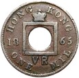 Hongkong - Wiktoria - 1 Mil 1865 - STAN !