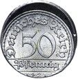 Niemcy - 50 Pfennig 1921 A - DESTRUKT - PRZESUNIĘTY KRĄŻEK
