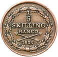 Szwecja - Karol XIV Jan - 1/6 Skilling Banco 1836 - STAN !