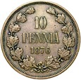 Finlandia - Car Aleksander II - 10 Pennia 1876 - STAN !