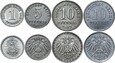Cesarstwo - zestaw 4 monet - 1 5 i 10 Pfennig 1915-1922 - I WOJNA ŚW.