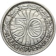 Niemcy - Weimar - 50 Reichspfennig 1930 J - NIKIEL - RZADKA !