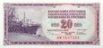 Jugosławia - BANKNOT - 20 Dinarów 1978 STATEK - STAN BANKOWY - UNC