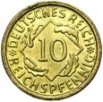 Niemcy - Weimar - 10 Reichspfennig 1933 G - Stan MENNICZY - UNC