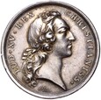 Ludwik XV medal Śmierć żony Stanisława Leszczyńskiego 1747 Srebro