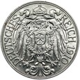 Niemcy - Cesarstwo - 25 Pfennig 1910 J - Nikiel - STAN !