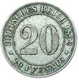 Niemcy - Cesarstwo - 20 Pfennig 1892 A - STAN !