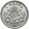 Szwecja - Oskar II - 1 Korona 1881 EB - Srebro - STAN !