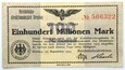 Śląsk - Wrocław Breslau BANKNOT 100 Milionów Marek 1923 Reichsbahn