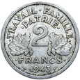 Francja Vichy - 2 Franki 1943 B - Beaumont-le-Roger - RZADSZA !