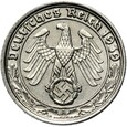 Niemcy - III Rzesza - 50 Reichspfennig 1939 A - NIKIEL - SWASTYKA