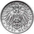 Niemcy - Wirtembergia - Wilhelm II - 2 Marki 1904 F - Srebro