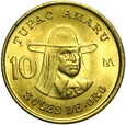 Peru - moneta - 10 Soli 1978 - TUPAC AMARU - DUŻE GODŁO - Stan UNC