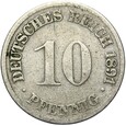 Niemcy - Cesarstwo - 10 Pfennig 1891 G - RZADKA !