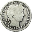 USA - 1/4 Dolara - 25 Centów 1899 - BARBER - Srebro