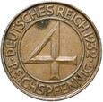 Niemcy - Weimar - 4 Reichspfennig 1932 G - Brüning-Taler - STAN !