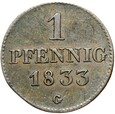 Niemcy - Saksonia - Antoni - 1 Pfennig 1833 G - STAN !
