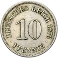 Niemcy - Cesarstwo - 10 Pfennig 1876 J - STAN !