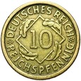 Niemcy - Weimar - 10 Reichspfennig 1931 D - STAN ! - RZADSZA !