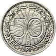 Niemcy - Weimar - 50 Reichspfennig 1929 F - NIKIEL - RZADKA !