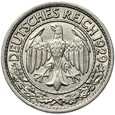 Niemcy - Weimar - 50 Reichspfennig 1929 F - NIKIEL - RZADKA !