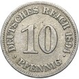 Niemcy - Cesarstwo - 10 Pfennig 1894 E - RZADSZA !