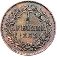 Niemcy - Badenia - 1/2 Krajcara 1863 - STAN !