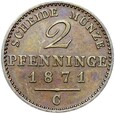 Prusy - Wilhelm I - 2 Pfennig 1871 C - STAN !