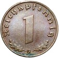 Niemcy - III Rzesza - 1 Reichspfennig 1936 G - Stan MENNICZY - UNC