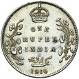 Indie Brytyjskie - Edward VII - 1 Rupia 1910 - Srebro - STAN !