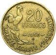 Francja - 20 Franków 1950 B - G. GUIRAUD - 3 pióra ! - RZADSZA !