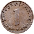 Niemcy - III Rzesza - 1 Reichspfennig 1940 G - BRĄZ