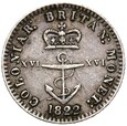 Indie Brytyjskie - Jerzy IV - 1/16 Dolara 1822 - Srebro - STAN !