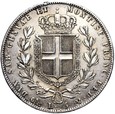 Włochy - SARDYNIA - Karol Albert - 5 Lir 1844 Gênes - Srebro