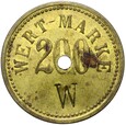 Niemcy DUŻY ŻETON - WERT MARKE - 200 Pfennig litera W - śr. 29,2 mm