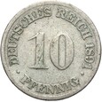 Niemcy - Cesarstwo - 10 Pfennig 1891 G - RZADSZA !