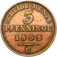 Niemcy - Prusy - 3 Pfennig 1868 C - RZADSZA !