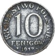 Królestwo Polskie 10 Fenigów 1917 F NAPIS BLISKO OBRZEŻA NBO STAN !