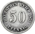 Niemcy - Cesarstwo - 50 Pfennig 1875 D - Srebro - STAN !