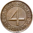 Niemcy - Weimar - 4 Reichspfennig 1932 G