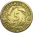 Niemcy - Weimar - 5 Reichspfennig 1926 F - RZADSZA !