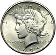 USA - 1 Dolar 1925 - PEACE - Srebro - Stan MENNICZY - UNC