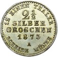 Niemcy - Prusy - Wilhelm I - 2 1/2 Grosza 1873 A - Srebro - STAN !