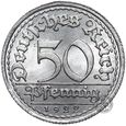 Niemcy - Weimar - 50 Pfennig 1922 E - MENNICZA Z ROLKI